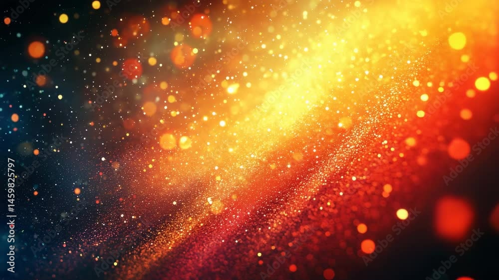 Wall mural bright yellow and red light creating a vivid and eye-catching display in a dark surrounding environm