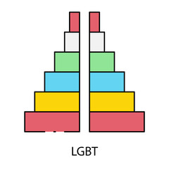 LGBT icon single vector illustration