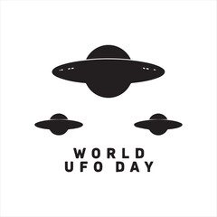World UFO Day Flying Saucer Vector,UFO Silhouette Design for Alien Day,Flying Saucer Icon for World UFO Day,Alien Spaceship Illustration for UFO Day,UFO Vector Art for Space Theme