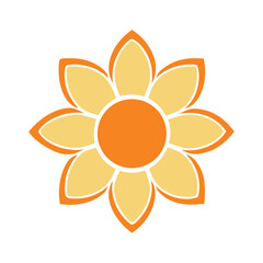 Flower Vector Illustration on White Background