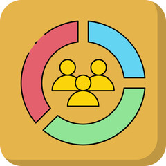 Pie chart icon single vector illustration