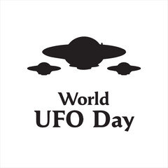 Obraz premium World UFO Day Flying Saucer Vector,UFO Silhouette Design for Alien Day,Flying Saucer Icon for World UFO Day,Alien Spaceship Illustration for UFO Day,UFO Vector Art for Space Theme