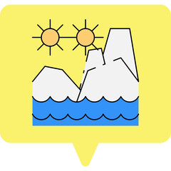 Mountains icon single vector illustration