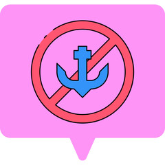No anchor icon single vector illustration
