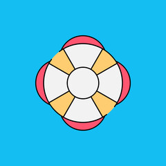 Obraz premium Lifebuoy icon single vector illustration