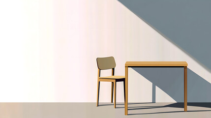 Fototapeta premium Flat Vector of Minimalist Dining Table