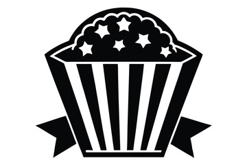 Popcorn Kernels Bowl Logo Design  Snack Icon, Food Branding Vector

