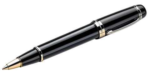  black pen, isolated on white background PNG