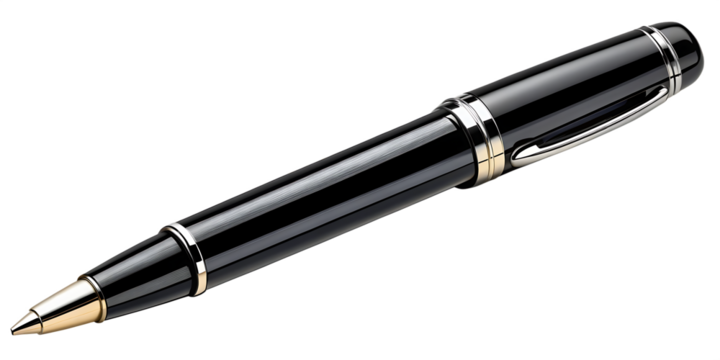  black pen, isolated on white background PNG