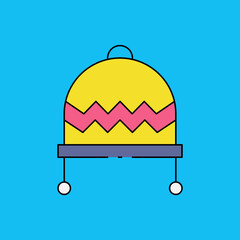 Woolen cap icon single vector illustration