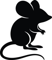 Mice and rat running silhouette black vector art design 