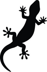 Lizard silhouette illustration, Reptile animal icon, Gecko shape graphic