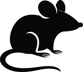 Mice and rat running silhouette black vector art design 