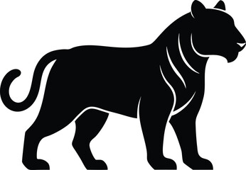 Black tiger silhouettes vector illustration