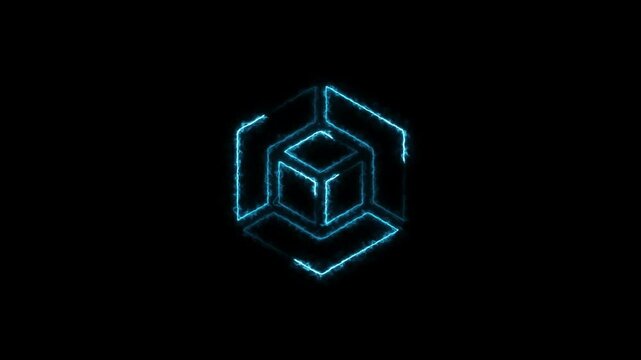 3d modeling,isometric cube with axes.BIM Technology Icon Ideal for Building Information Modeling and Architecture