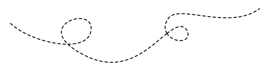 dashed hand drawn squiggle loopy line vector icon, ideal for decorative borders or accents, isolated on transparent background for flexible design use.