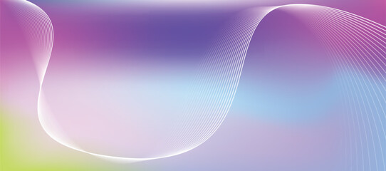 Vibrant Abstract Gradient Background with Purple Pink Green Tones and Flowing Wave Lines