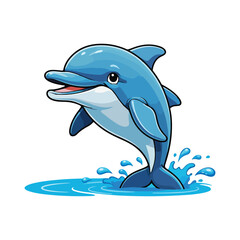 Cute Whale Swimming Cartoon Vector Icon Illustration Animal Nature Icon Isolated Flat Vector