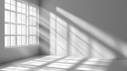 Obraz premium Bright Sunlight Streaming Through Window in Minimalist Room