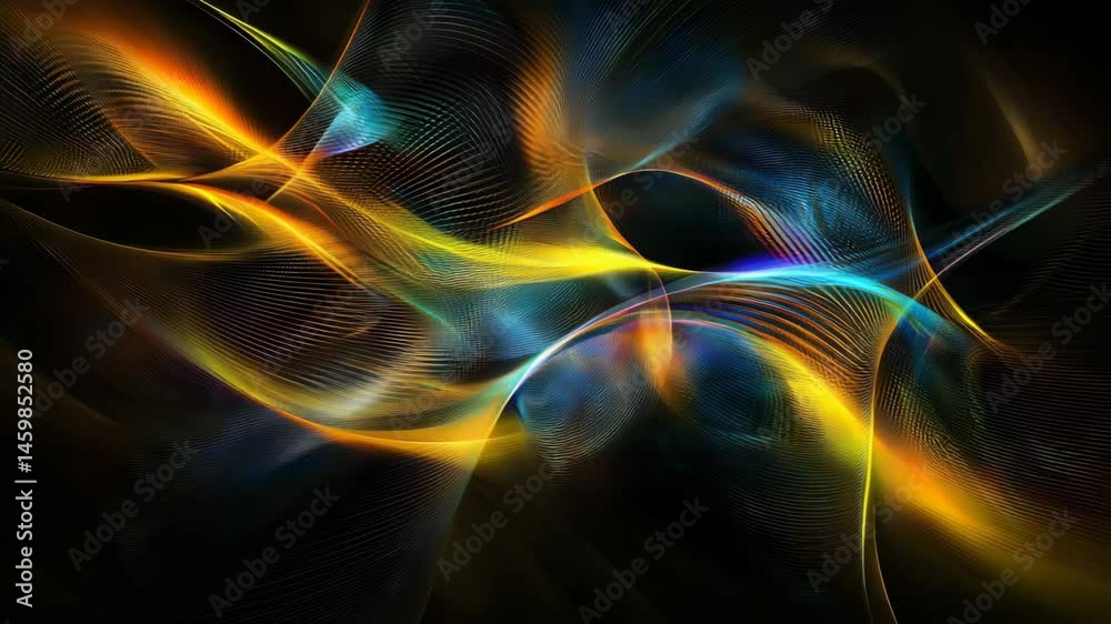 Poster vibrant multicolored abstract background with swirls and shapes creating a dynamic visual experience