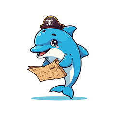 Cute Whale Swimming Cartoon Vector Icon Illustration Animal Nature Icon Isolated Flat Vector