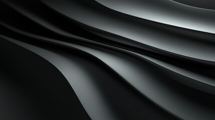 Fototapeta premium Abstract Dark Grey Waves: A Study in Smooth Curves and Shadows