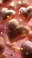 Fototapeta premium Sparkling heart decoration with festive glow high resolution image