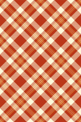 Flooring tartan background texture, stitched pattern plaid textile. Quiet vector seamless check fabric in red and cornsilk colors.