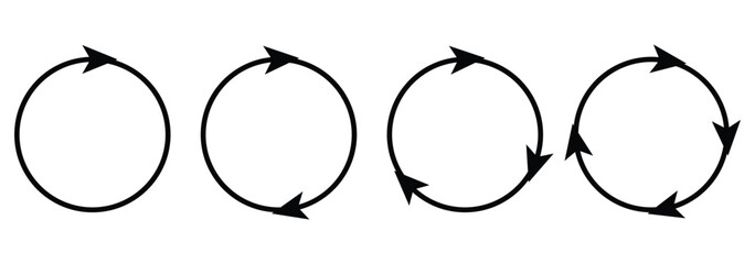 Reload arrows. Circle arrow, connect or recycle digital icons. Connection restart symbols, isolated rotate round group recent vector collection eps 10