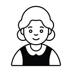 Grandmother Icon Vector Illustration ? Cartoon, Clipart, and Line Art Design 3.eps