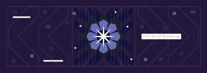 Abstract Floral Design: A captivating abstract pattern featuring a stylized floral motif, showcasing geometric elements and a harmonious palette of colors.