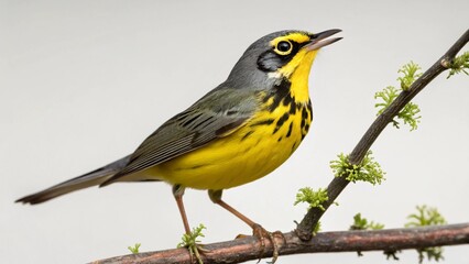 Fototapeta premium Canada Warbler on studio background
