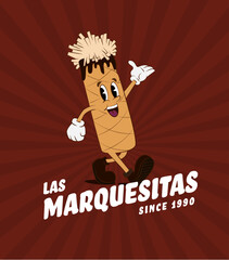 Logo design, retro cartoon of a marquise, cartoon of a marquise, vector illustration