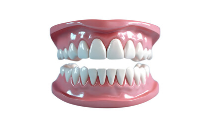 Obraz premium A dental care background featuring 3D white teeth with ample copy space in blue backdrop illustration