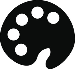 paint palette black silhouette