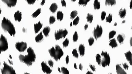 Black and White Leopard Seamless Pattern. Watercolor Hand Drawn Cheetah Print. Wild Skin Exotic Texture. Geometric Fur background. Leopard and Jaguar Leather. Watercolour Hand Painted Skin Pattern. i