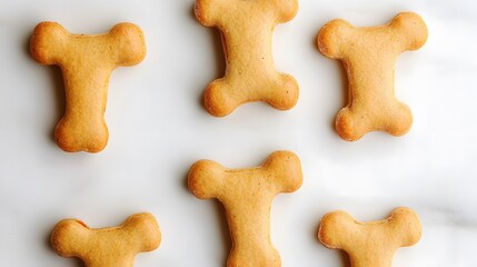 Cute Dog Bone Shaped Cookies Flatlay Photography