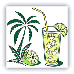 Banner image for design, web site. Watermelon drink in glasses and slices of watermelon on plate on light gray table background. Table top view with copy space