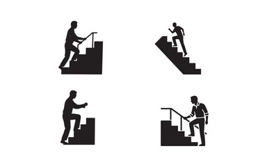 Man climbing stairs icon