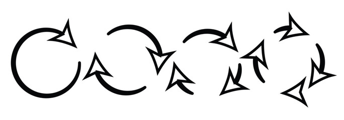 Refresh vector icon set black filled and outlined style. refresh, restart or reload vector symbol. eps 10