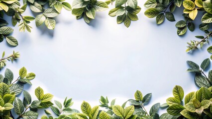 Naklejka premium Vibrant Green Leaves Frame A Natural Spring Border