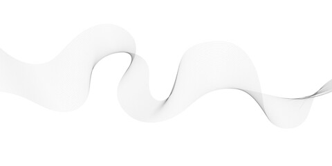 Abstract wavy grey stream element for design on transparent background isolated. Wavy white and grey lines background. Abstract business wave curve lines background. Vector illustration.
