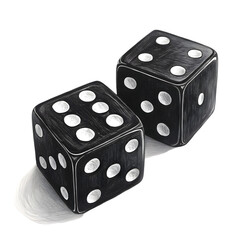 Black Dice Illustration on transparent background