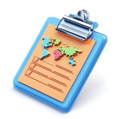 World map clipboard