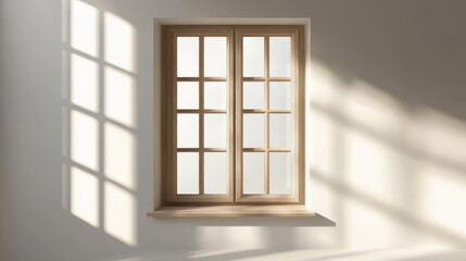 Gentle light beige background with soft window shadow, minimalistic for product presentation