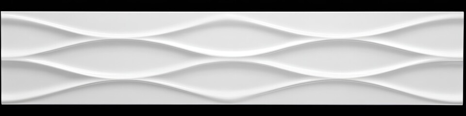 Abstract white tile with wavy, embossed pattern