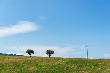 summer countryside landscape inside val d'agri, basilicata