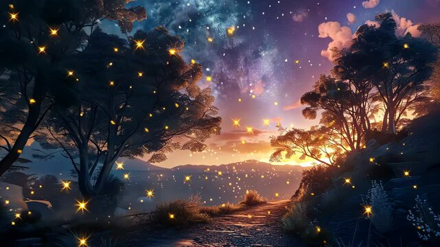 Starry sky starfall night. Selective focus. Nature.