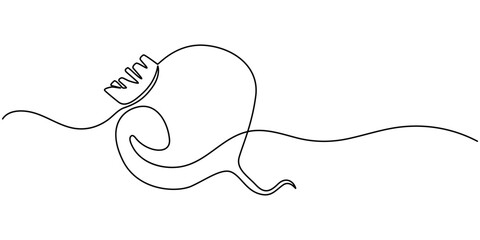 Continuous one line drawing of beetroot vegetable. Beetroot single line art vector illustration. Editable vector, Simple beetroot design in continuous line art drawing style. Grow beet plant minimal.