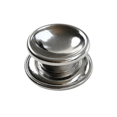 Single Silver Metal Snap Fastener Cap With  isolated on a transparent background